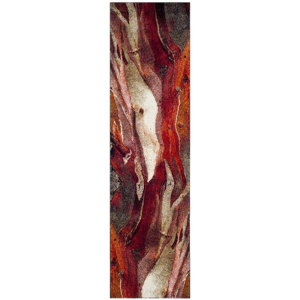 Safavieh Glacier Power Loomed Runner Rug, Red and Multicolor - 2 ft.-3 in. x 8 ft. GLA126A-28